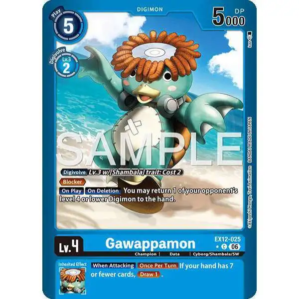 Digimon Trading Card Game Digital World Shambala Common Gawappamon EX12-025 [Limited Foil]