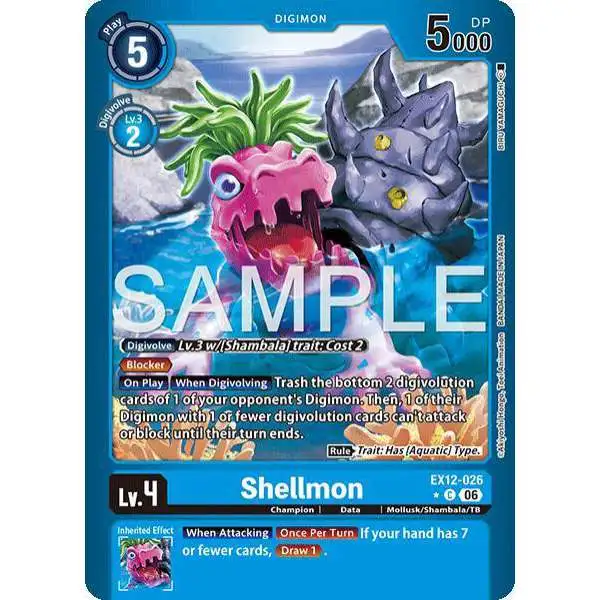 Digimon Trading Card Game Digital World Shambala Common Shellmon EX12-026 [Limited Foil]