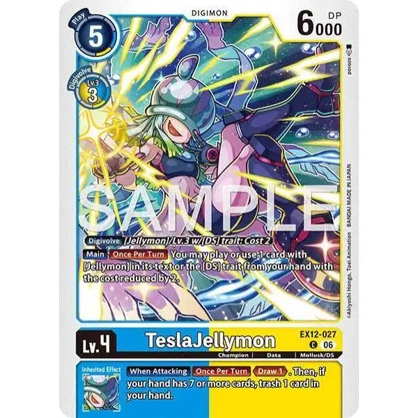Digimon Trading Card Game Digital World Shambala Common TeslaJellymon EX12-027