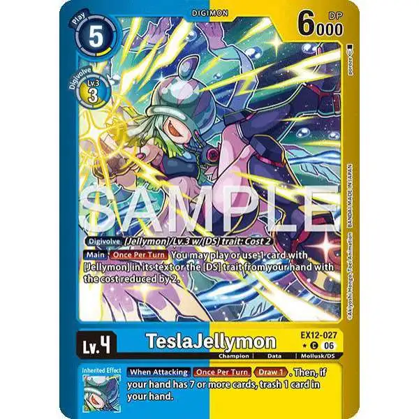 Digimon Trading Card Game Digital World Shambala Common TeslaJellymon EX12-027 [Limited Foil]