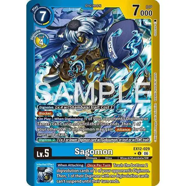 Digimon Trading Card Game Digital World Shambala Uncommon Sagomon EX12-029 [Limited Foil]