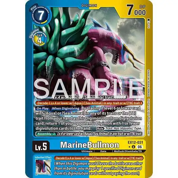 Digimon Trading Card Game Digital World Shambala Uncommon MarineBullmon EX12-031 [Limited Foil]