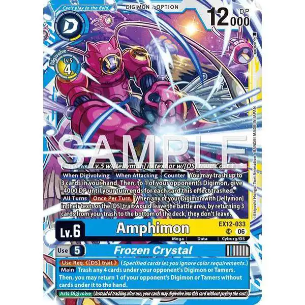 Digimon Trading Card Game Digital World Shambala Super Rare Amphimon // Frozen Crystal EX12-033