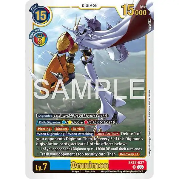 Digimon Trading Card Game Digital World Shambala Ultra Rare Omnimon EX12-037