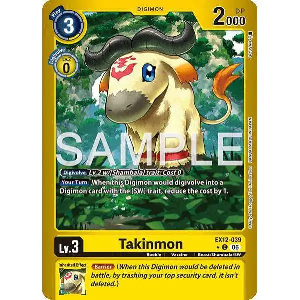 Digimon Trading Card Game Digital World Shambala Common Takinmon EX12-039 [Limited Foil]