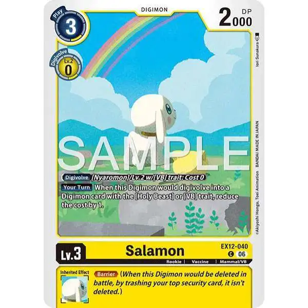 Digimon Trading Card Game Digital World Shambala Common Salamon EX12-040