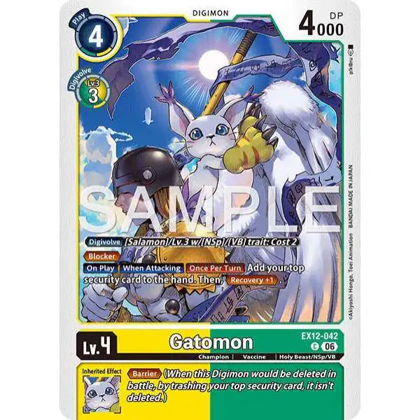 Digimon Trading Card Game Digital World Shambala Common Gatomon EX12-042