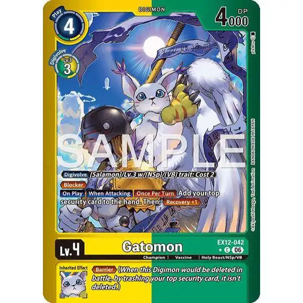 Digimon Trading Card Game Digital World Shambala Common Gatomon EX12-042 [Limited Foil]