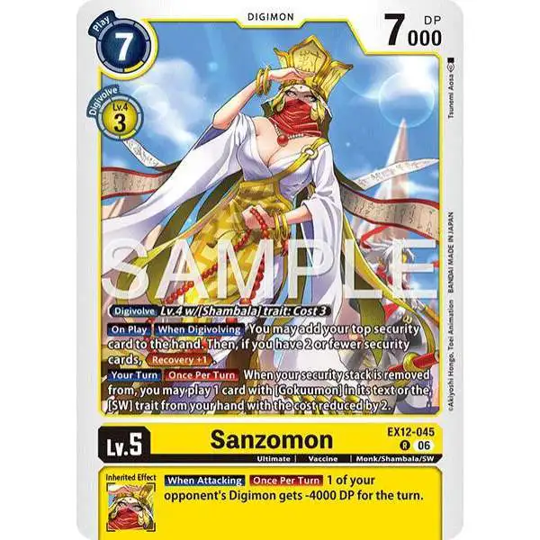 Digimon Trading Card Game Digital World Shambala Rare Sanzomon EX12-045
