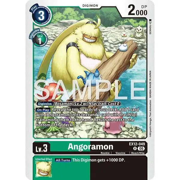 Digimon Trading Card Game Digital World Shambala Rare Angoramon EX12-049