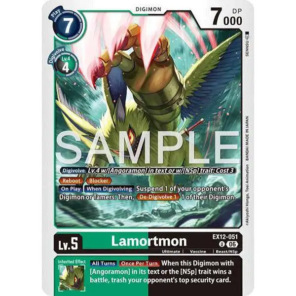Digimon Trading Card Game Digital World Shambala Uncommon Lamortmon EX12-051