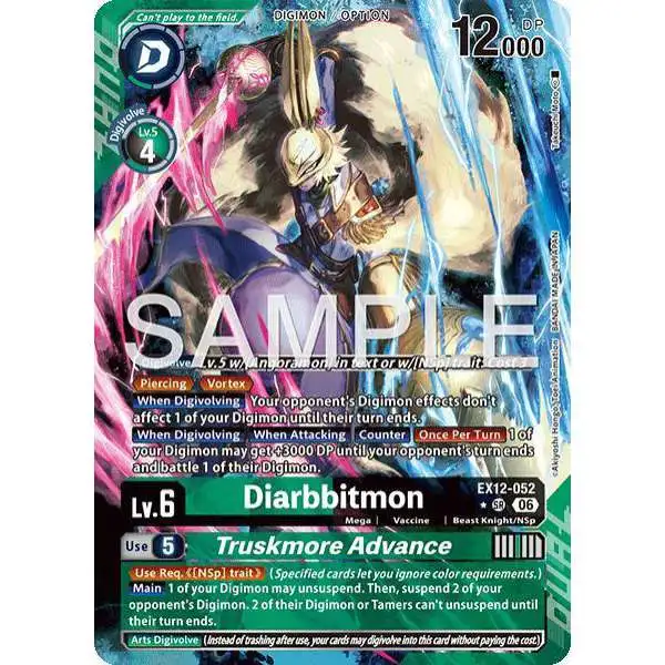 Digimon Trading Card Game Digital World Shambala Super Rare Diarbbitmon // Truskmore Advance EX12-052 [Alternate Art]