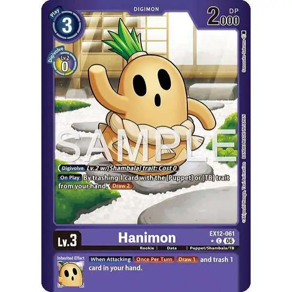 Digimon Trading Card Game Digital World Shambala Common Hanimon EX12-061 [Limited Foil]