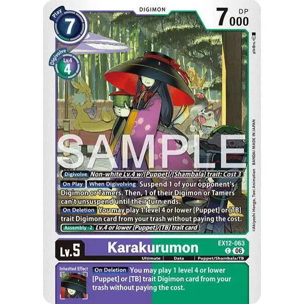 Digimon Trading Card Game Digital World Shambala Common Karakurumon EX12-063