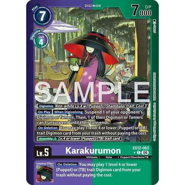 Digimon Trading Card Game Digital World Shambala Common Karakurumon EX12-063 [Limited Foil]
