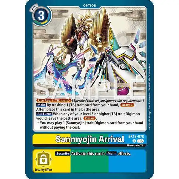Digimon Trading Card Game Digital World Shambala Common Sanmyojin Arrival EX12-070