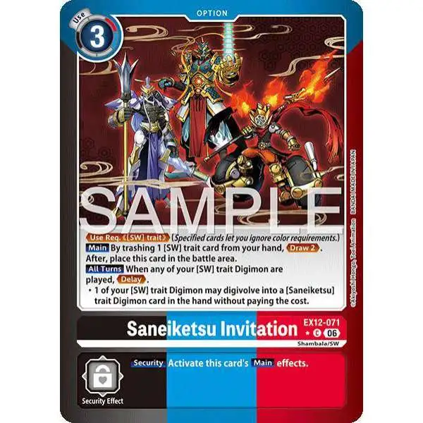 Digimon Trading Card Game Digital World Shambala Common Saneiketsu Invitation EX12-071 [Limited Foil]