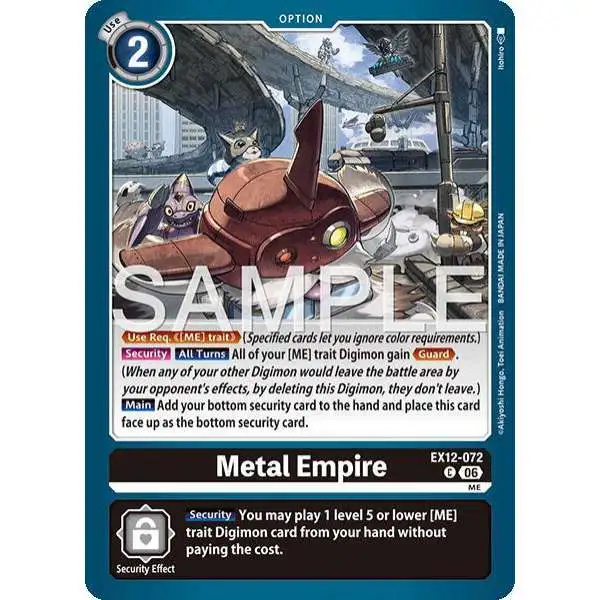 Digimon Trading Card Game Digital World Shambala Common Metal Empire EX12-072
