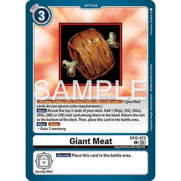 Digimon Trading Card Game Digital World Shambala Common Giant Meat EX12-073