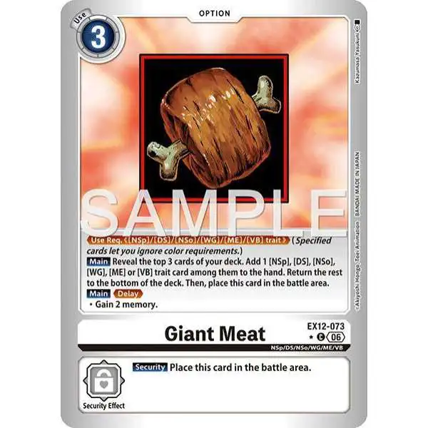 Digimon Trading Card Game Digital World Shambala Common Giant Meat EX12-073 [Limited Foil]