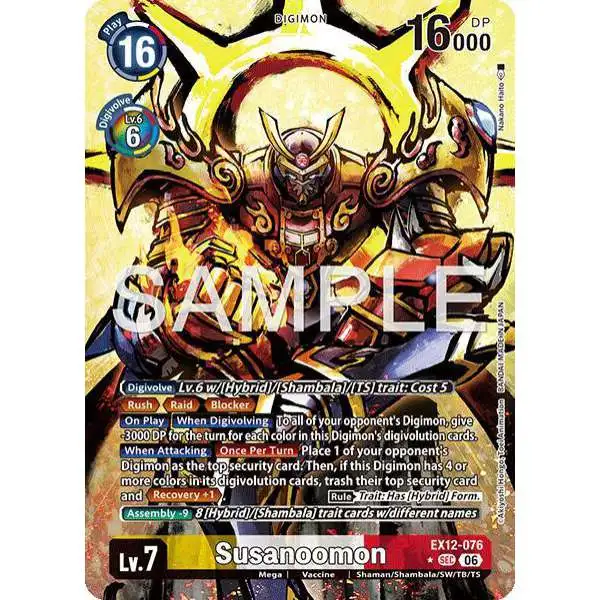 Digimon Trading Card Game Digital World Shambala Secret Rare Susanoomon EX12-076 [Alternate Art]