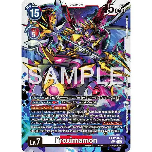 Digimon Trading Card Game Digital World Shambala Secret Rare Proximamon EX12-077