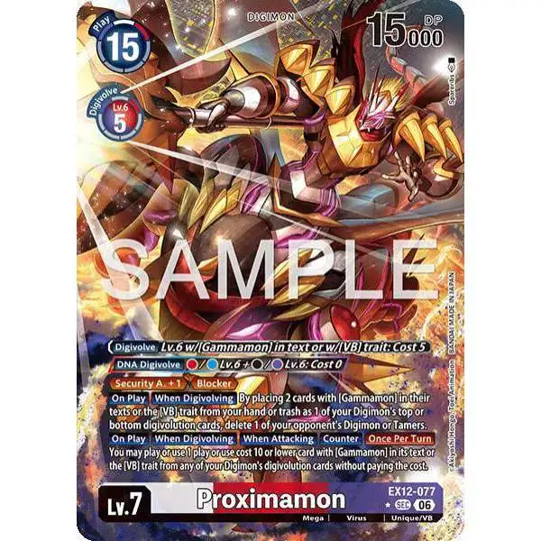 Digimon Trading Card Game Digital World Shambala Secret Rare Proximamon EX12-077 [Alternate Art]