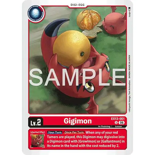 Digimon Trading Card Game Chivalrous XIII Uncommon Gigimon EX13-001
