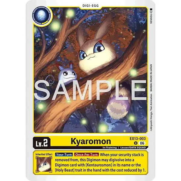 Digimon Trading Card Game Chivalrous XIII Uncommon Kyaromon EX13-003