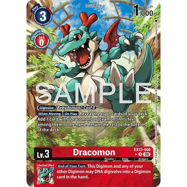 Digimon Trading Card Game Chivalrous XIII Rare Dracomon EX13-008 [Extended Art]