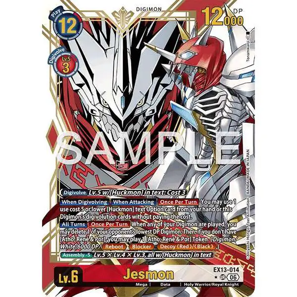 Digimon Trading Card Game Chivalrous XIII Ultimate Rare Jesmon EX13-014 [Alternate Art]