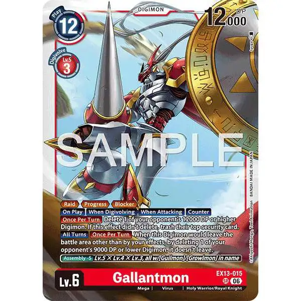 Digimon Trading Card Game Chivalrous XIII Super Rare Gallantmon EX13-015