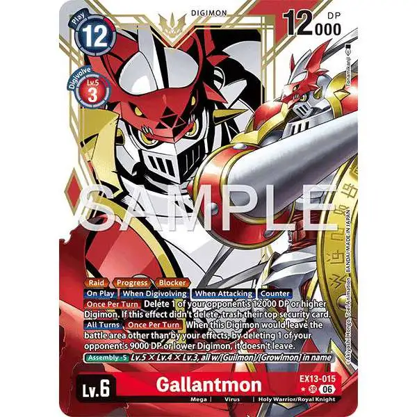 Digimon Trading Card Game Chivalrous XIII Super Rare Gallantmon EX13-015 [Alternate Art]