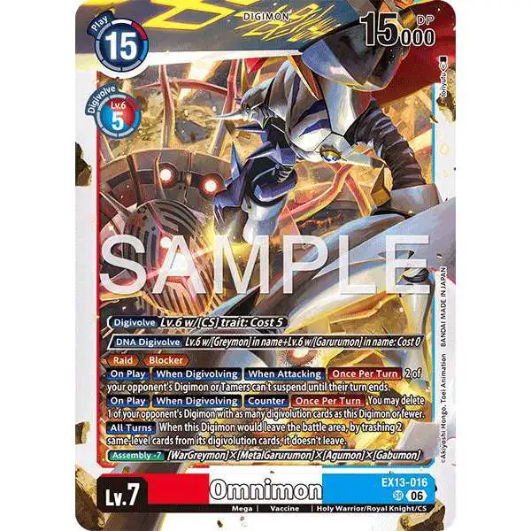 Digimon Trading Card Game Chivalrous XIII Super Rare Omnimon EX13-016