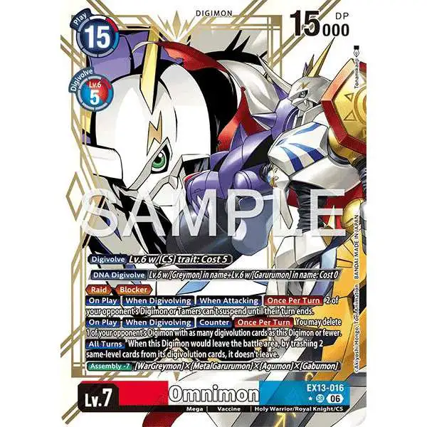 Digimon Trading Card Game Chivalrous XIII Super Rare Omnimon EX13-016 [Alternate Art]
