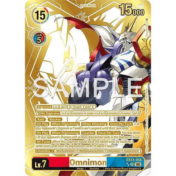 Digimon Trading Card Game Chivalrous XIII Super Rare Omnimon EX13-016 [Rare Pull]