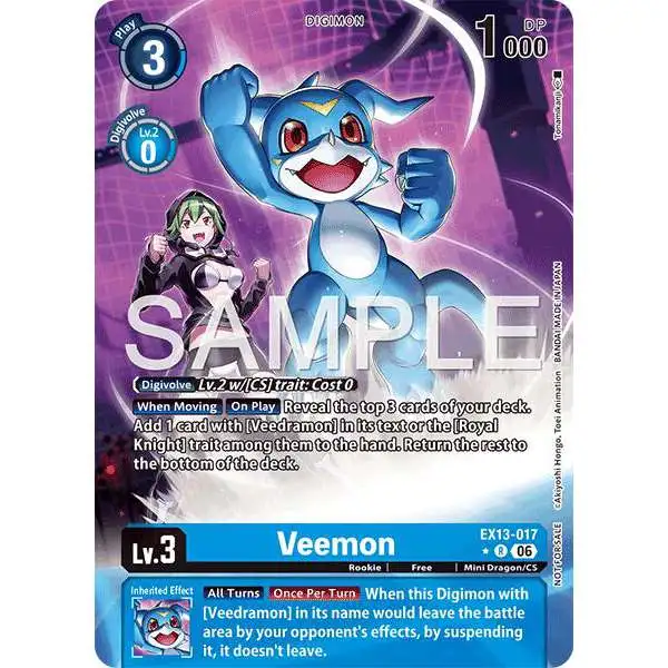 Digimon Trading Card Game Chivalrous XIII Rare Veemon EX13-017 [Extended Art]