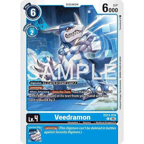 Digimon Trading Card Game Chivalrous XIII Common Veedramon EX13-019