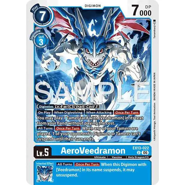 Digimon Trading Card Game Chivalrous XIII Uncommon AeroVeedramon EX13-022