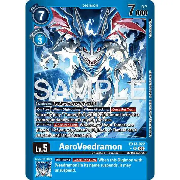 Digimon Trading Card Game Chivalrous XIII Uncommon AeroVeedramon EX13-022 [Limited Foil]