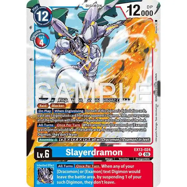 Digimon Trading Card Game Chivalrous XIII Rare Slayerdramon EX13-024