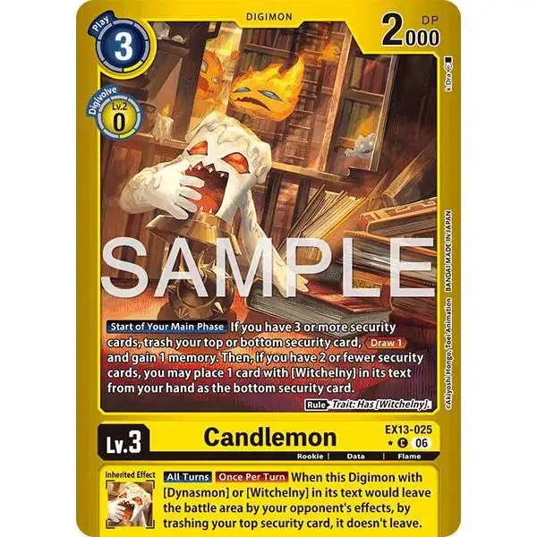 Digimon Trading Card Game Chivalrous XIII Common Candlemon EX13-025 [Limited Foil]
