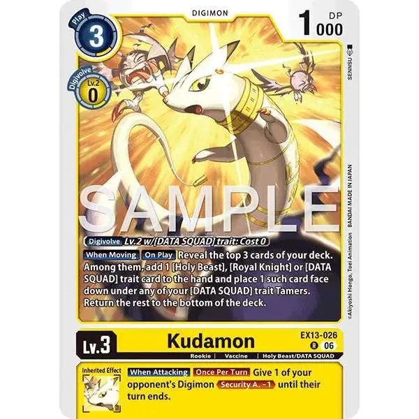 Digimon Trading Card Game Chivalrous XIII Rare Kudamon EX13-026