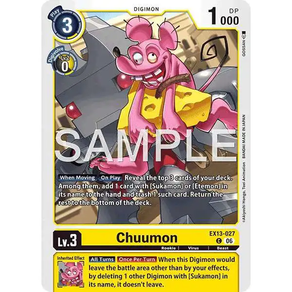 Digimon Trading Card Game Chivalrous XIII Common Chuumon EX13-027