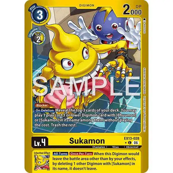 Digimon Trading Card Game Chivalrous XIII Common Sukamon EX13-028 [Limited Foil]