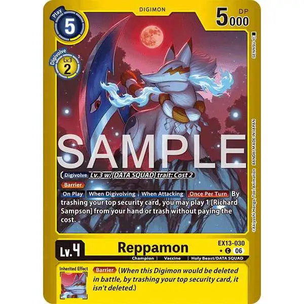 Digimon Trading Card Game Chivalrous XIII Common Reppamon EX13-030 [Limited Foil]