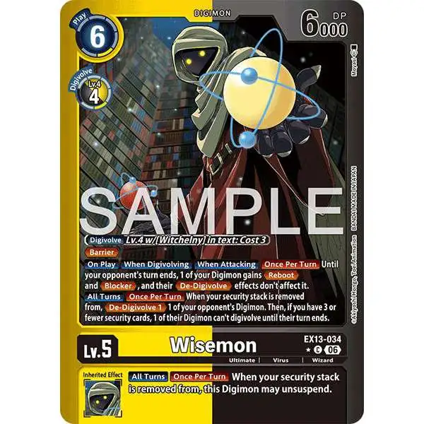 Digimon Trading Card Game Chivalrous XIII Common Wisemon EX13-034 [Limited Foil]