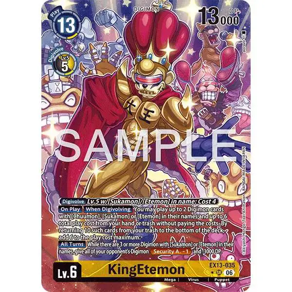Digimon Trading Card Game Chivalrous XIII Super Rare KingEtemon EX13-035 [Alternate Art]