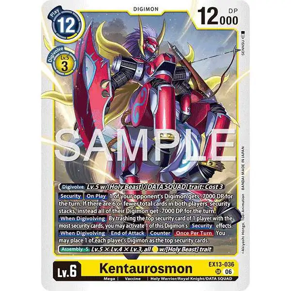 Digimon Trading Card Game Chivalrous XIII Super Rare Kentaurosmon EX13-036