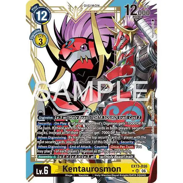 Digimon Trading Card Game Chivalrous XIII Super Rare Kentaurosmon EX13-036 [Alternate Art]